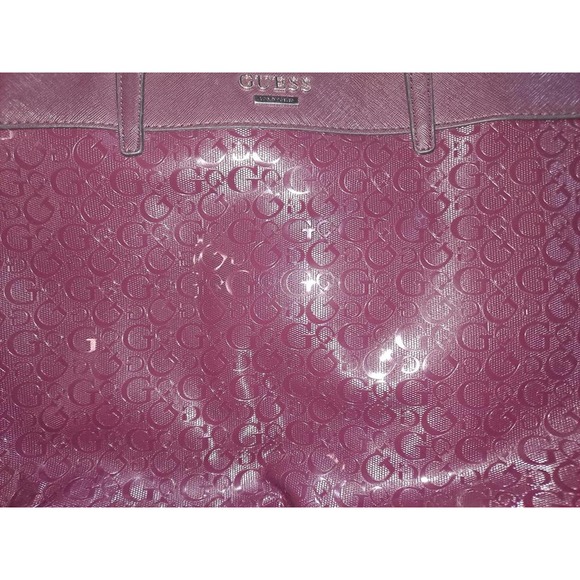 Guess Maroon monogram Tote Purse Shoulder Bag - Picture 2 of 5